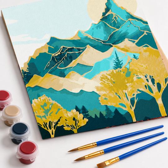 Paint by Numbers with Frame - Mountain Peaks 40x50 cm, photo 4