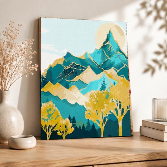 Paint by Numbers with Frame - Mountain Peaks 40x50 cm, photo 8
