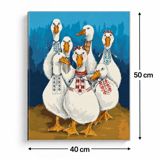 MALOWANIE PO NUMERACH Z RAMĄ Obrazy do malowania - Parada Gęsi 40x50 cm, zdjęcie 3