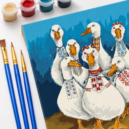 MALOWANIE PO NUMERACH Z RAMĄ Obrazy do malowania - Parada Gęsi 40x50 cm, zdjęcie 5