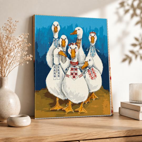 MALOWANIE PO NUMERACH Z RAMĄ Obrazy do malowania - Parada Gęsi 40x50 cm, zdjęcie 8