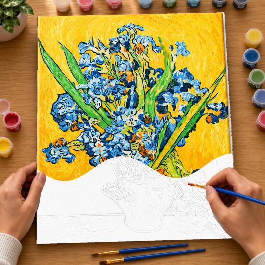Paint by Numbers with Frame - Vase with Irises 40x50 cm, photo 6