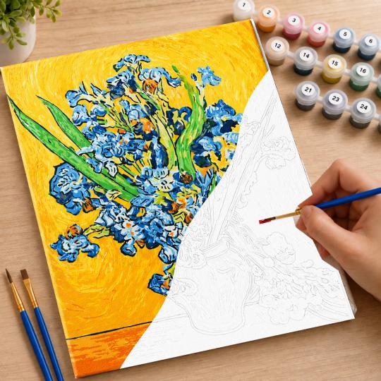 Paint by Numbers with Frame - Vase with Irises 40x50 cm, photo 7