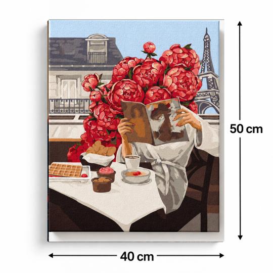 MALOWANIE PO NUMERACH Z RAMĄ Obrazy do malowania - Kwitnący Paryż 40x50 cm, zdjęcie 3