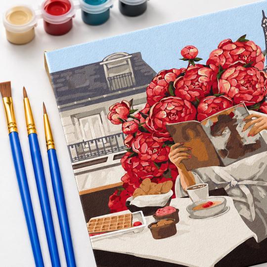 MALOWANIE PO NUMERACH Z RAMĄ Obrazy do malowania - Kwitnący Paryż 40x50 cm, zdjęcie 5