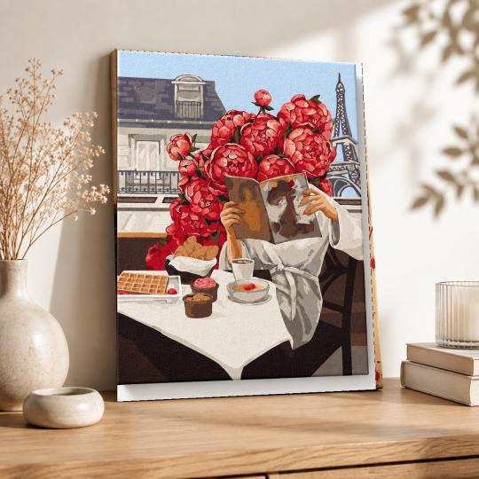 MALOWANIE PO NUMERACH Z RAMĄ Obrazy do malowania - Kwitnący Paryż 40x50 cm, zdjęcie 8