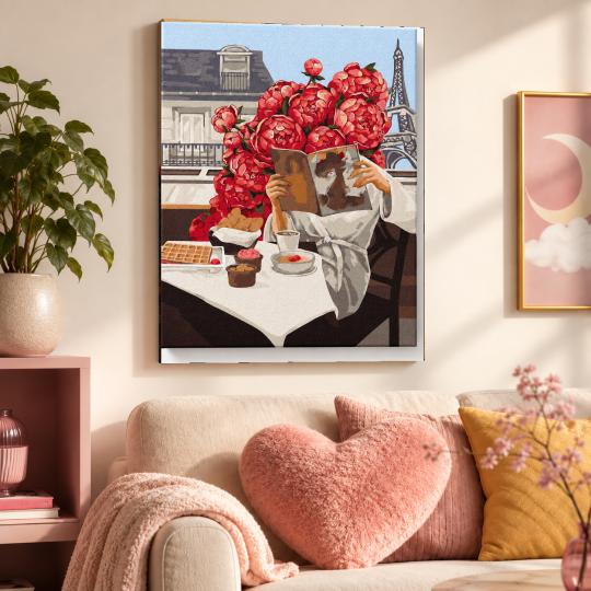MALOWANIE PO NUMERACH Z RAMĄ Obrazy do malowania - Kwitnący Paryż 40x50 cm, zdjęcie 9