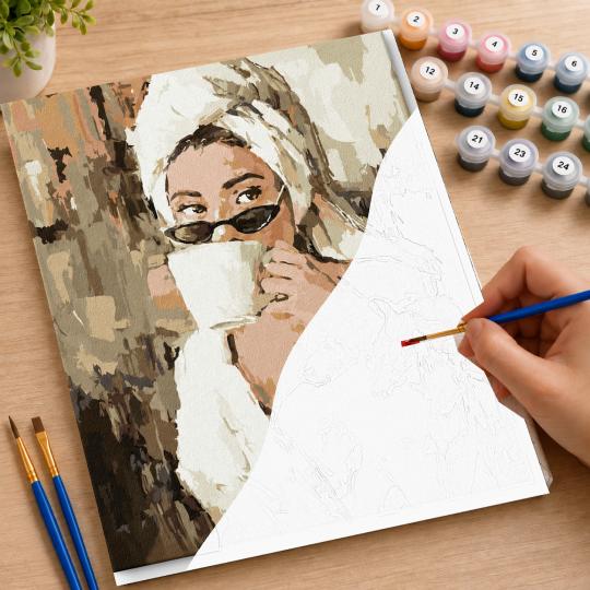 Paint by Numbers with Frame - Morning Coffee 40x50 cm, photo 7