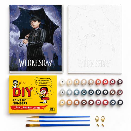 Paint by Numbers with Frame - Wednesday Addams 40x50 cm, photo 2