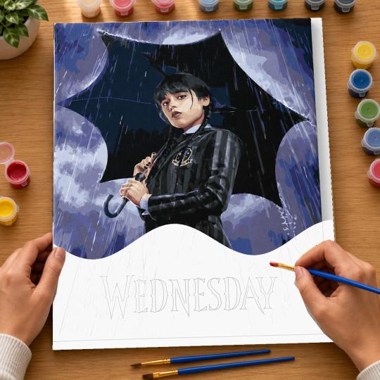 Paint by Numbers with Frame - Wednesday Addams 40x50 cm, photo 6