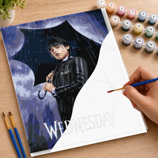 Paint by Numbers with Frame - Wednesday Addams 40x50 cm, photo 7