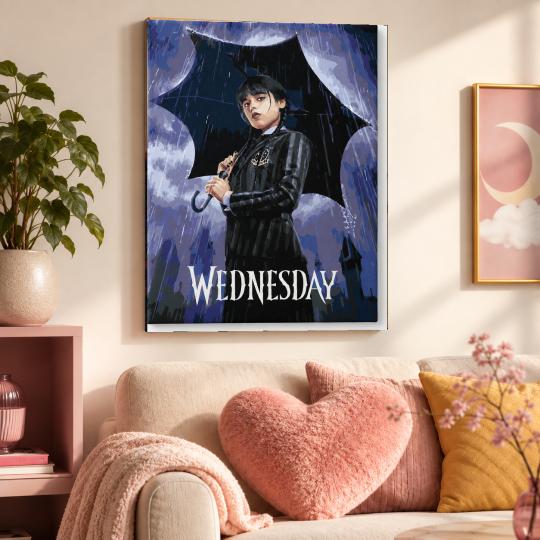 Paint by Numbers with Frame - Wednesday Addams 40x50 cm, photo 9