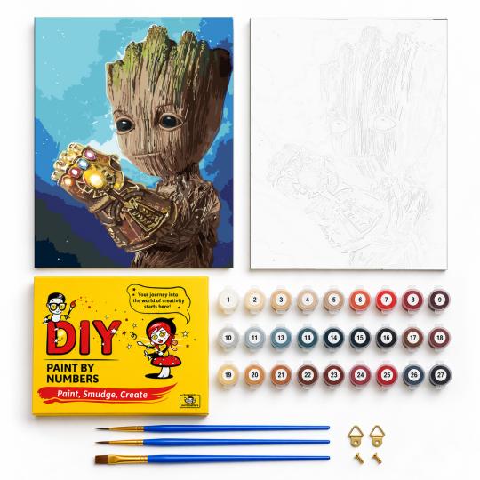 Paint by Numbers with Frame - Groot Marvel 40x50 cm, photo 2