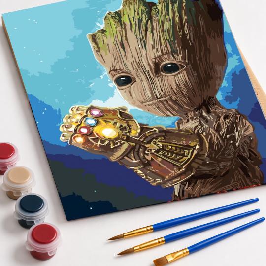 Paint by Numbers with Frame - Groot Marvel 40x50 cm, photo 4