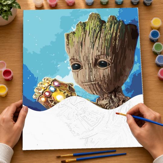 Paint by Numbers with Frame - Groot Marvel 40x50 cm, photo 6
