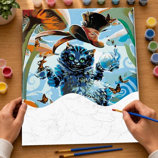 Paint by Numbers with Frame - Cheshire Cat 40x50 cm, photo 6