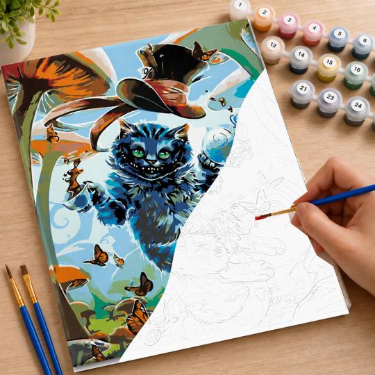 Paint by Numbers with Frame - Cheshire Cat 40x50 cm, photo 7