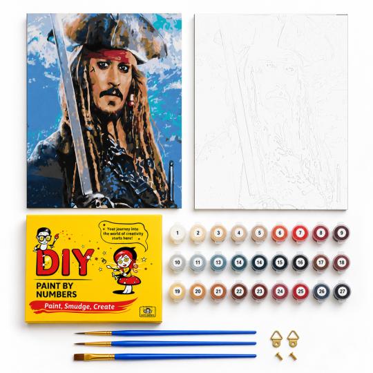 Paint by Numbers with Frame - Jack Sparrow 40x50 cm, photo 2