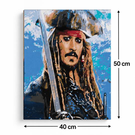 Paint by Numbers with Frame - Jack Sparrow 40x50 cm, photo 3
