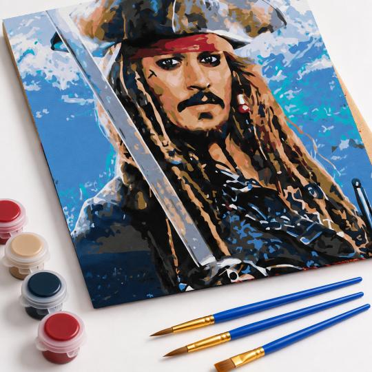 Paint by Numbers with Frame - Jack Sparrow 40x50 cm, photo 4