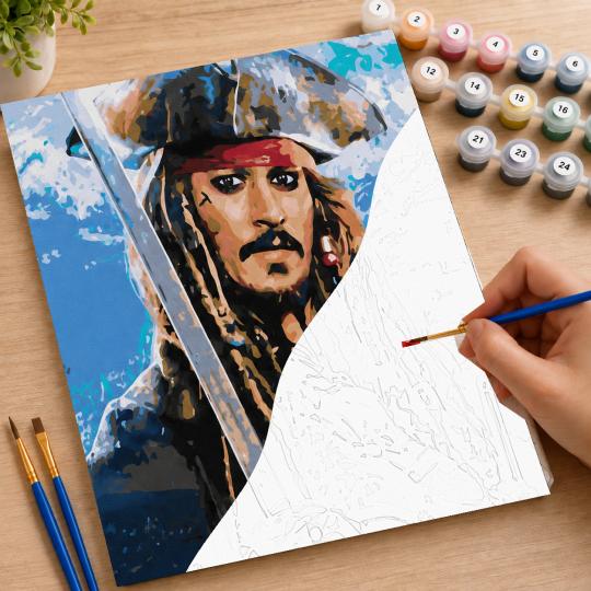 Paint by Numbers with Frame - Jack Sparrow 40x50 cm, photo 7