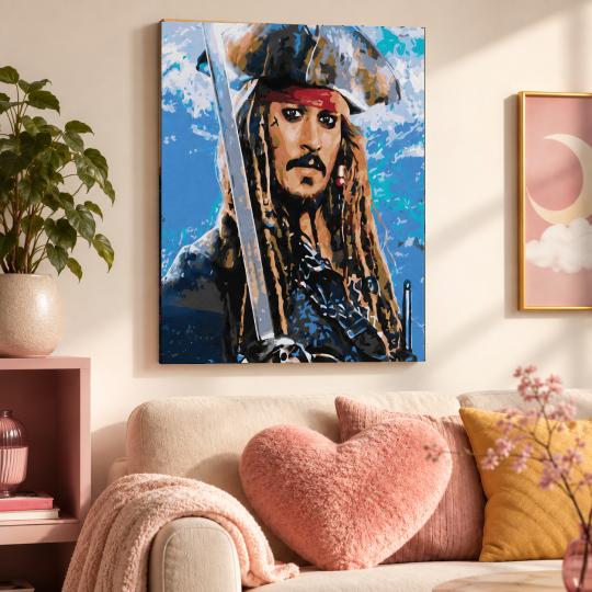 Paint by Numbers with Frame - Jack Sparrow 40x50 cm, photo 9