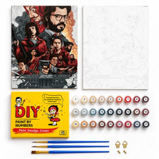 Paint by Numbers with Frame - Money Heist 40x50 cm, photo 2
