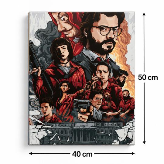 Paint by Numbers with Frame - Money Heist 40x50 cm, photo 3