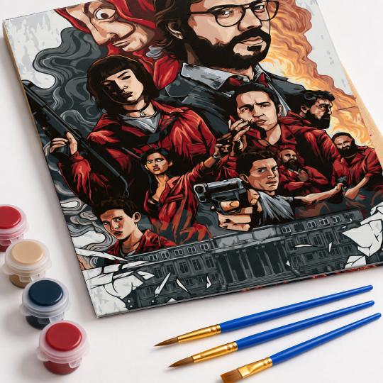 Paint by Numbers with Frame - Money Heist 40x50 cm, photo 4