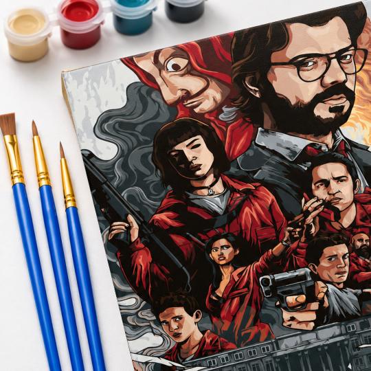 Paint by Numbers with Frame - Money Heist 40x50 cm, photo 5