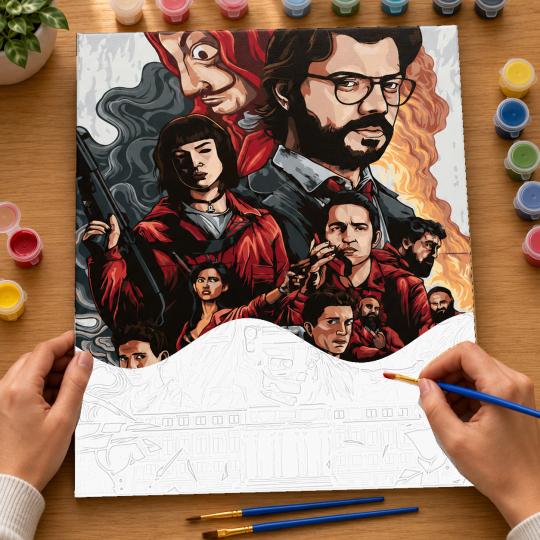 Paint by Numbers with Frame - Money Heist 40x50 cm, photo 6