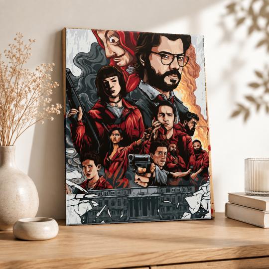 Paint by Numbers with Frame - Money Heist 40x50 cm, photo 8