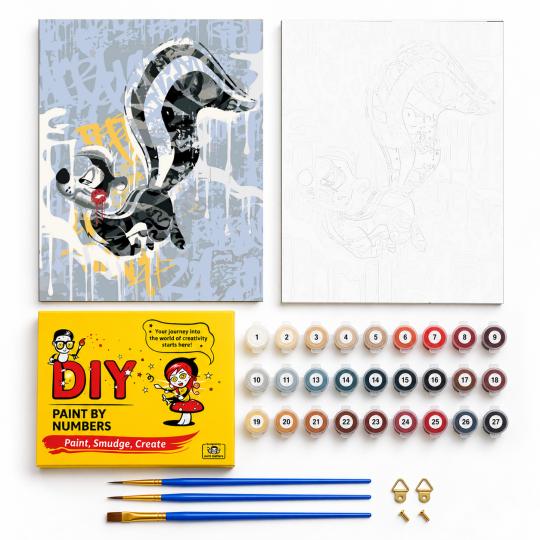 Paint by Numbers with Frame - Pepé Le Pew 40x50 cm, photo 2