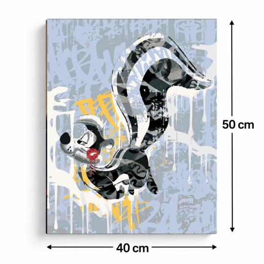 Paint by Numbers with Frame - Pepé Le Pew 40x50 cm, photo 3