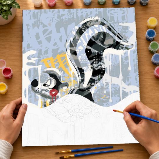 Paint by Numbers with Frame - Pepé Le Pew 40x50 cm, photo 6