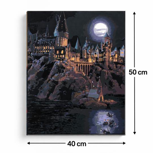Paint by Numbers with Frame - Hogwarts at Night 40x50 cm, photo 3