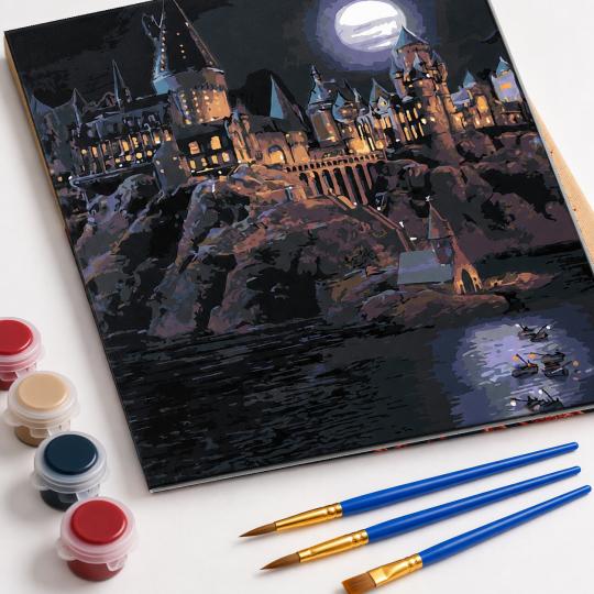 Paint by Numbers with Frame - Hogwarts at Night 40x50 cm, photo 4