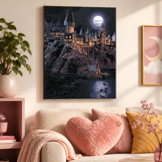 Paint by Numbers with Frame - Hogwarts at Night 40x50 cm, photo 9
