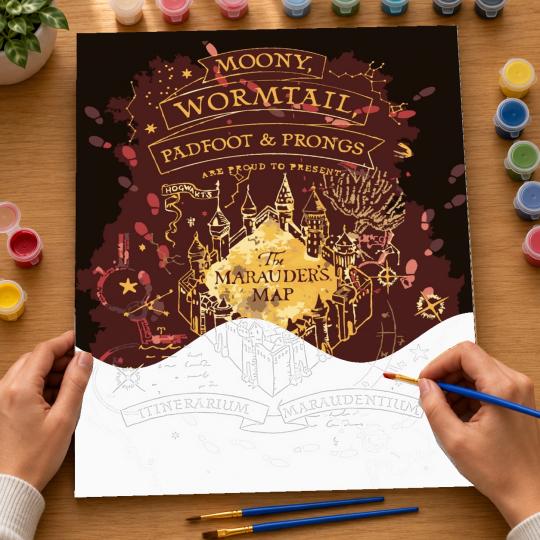 Paint by Numbers with Frame - Marauder's Map 40x50 cm, photo 6