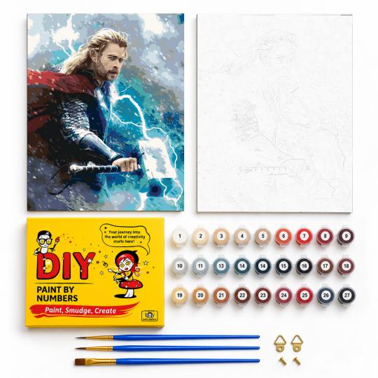 Paint by Numbers - Thor in the Storm Marvel 40x50 cm, photo 2