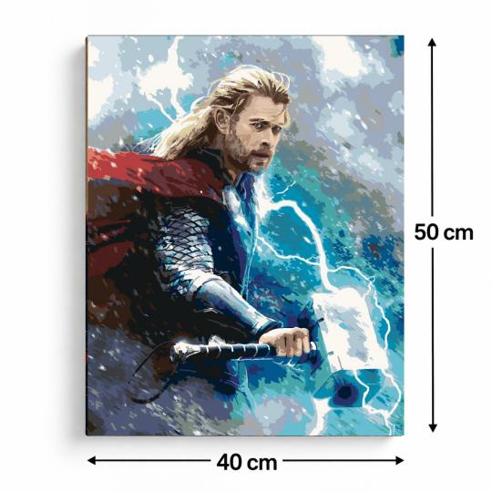 Paint by Numbers - Thor in the Storm Marvel 40x50 cm, photo 3