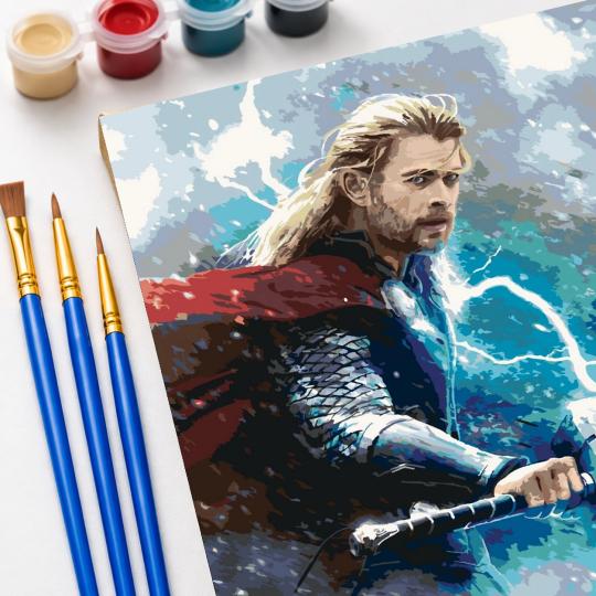 Paint by Numbers - Thor in the Storm Marvel 40x50 cm, photo 5