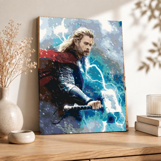 Paint by Numbers - Thor in the Storm Marvel 40x50 cm, photo 8