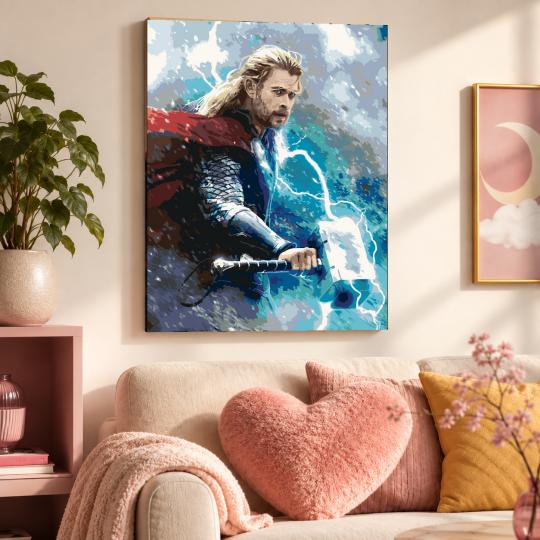Paint by Numbers - Thor in the Storm Marvel 40x50 cm, photo 9