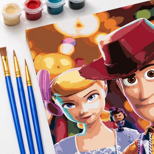 MALOWANIE PO NUMERACH Obrazy do malowania - Szeryf i Bo, Toy Story 40x50 cm, zdjęcie 5