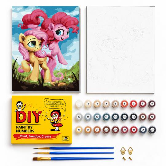 Paint by Numbers with Frame - Little Ponies 40x50 cm, photo 2
