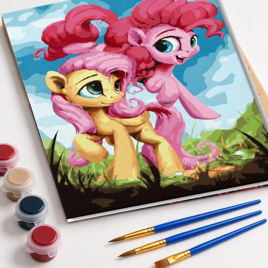 Paint by Numbers with Frame - Little Ponies 40x50 cm, photo 4