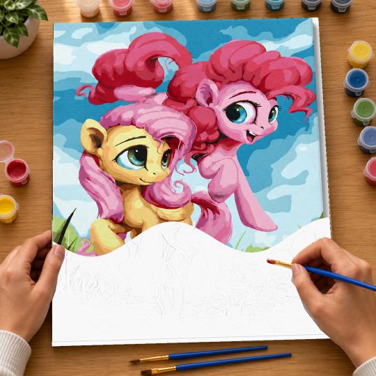 Paint by Numbers with Frame - Little Ponies 40x50 cm, photo 6