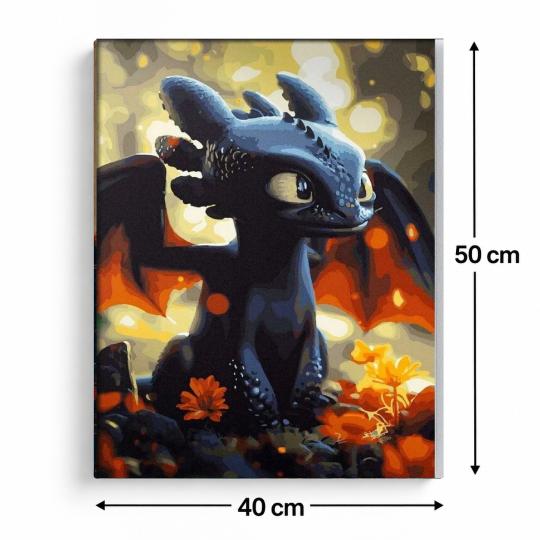 Paint by Numbers with Frame - Toothless 40x50 cm, photo 3