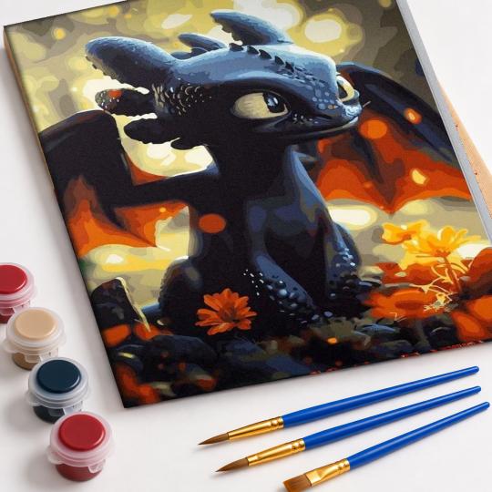 Paint by Numbers with Frame - Toothless 40x50 cm, photo 4